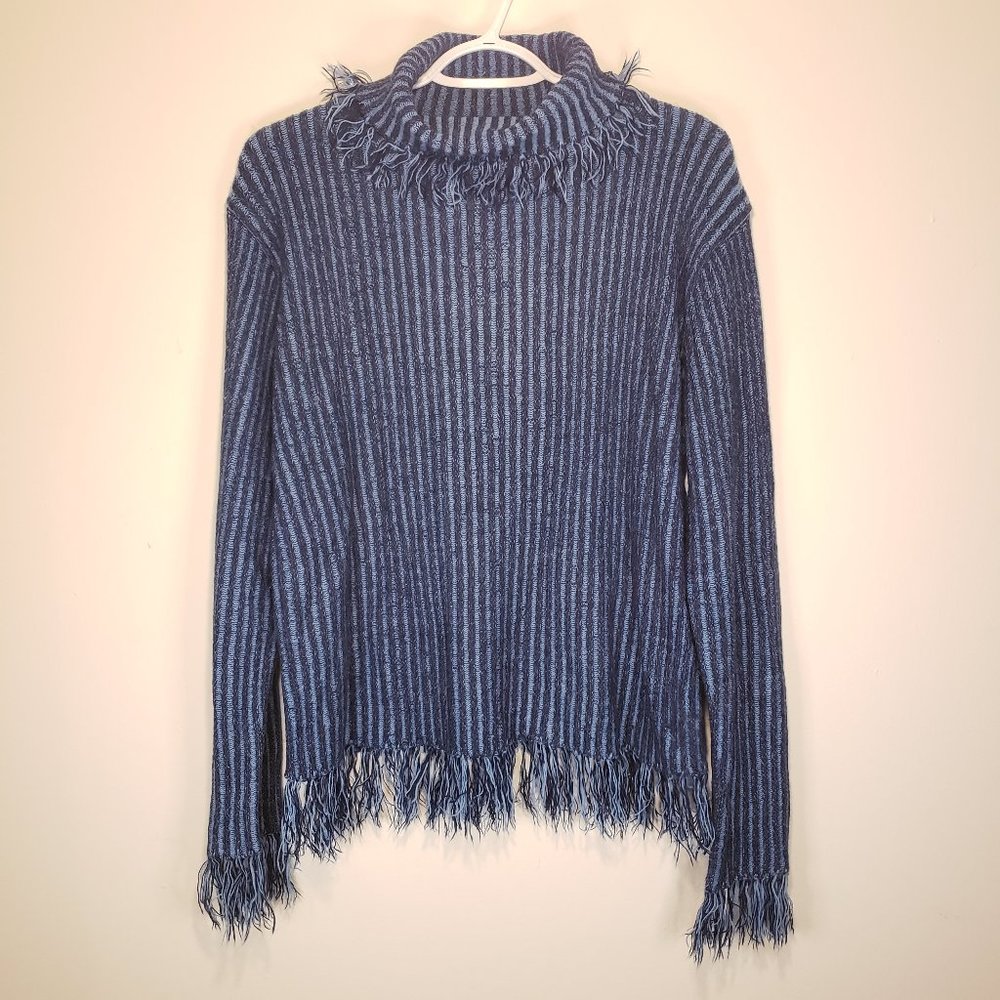 Vintage Jazzie Blue Fringe Sweater